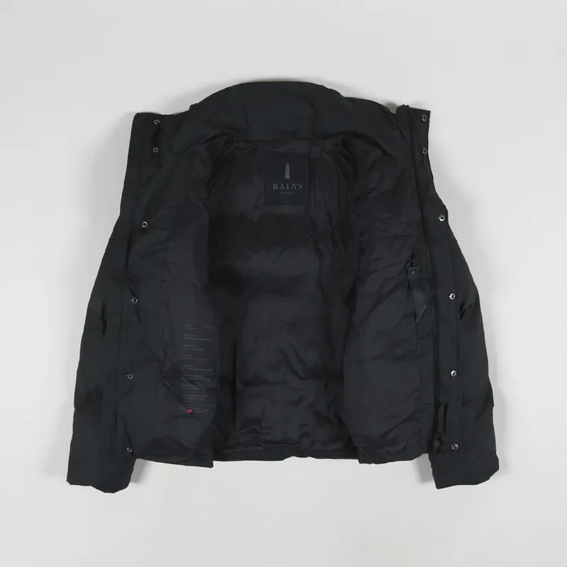 Rains Boxy Puffer Jacket Black-1