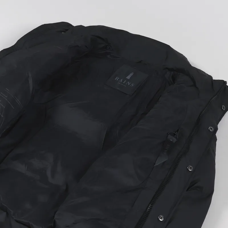 Rains Boxy Puffer Jacket Black-4