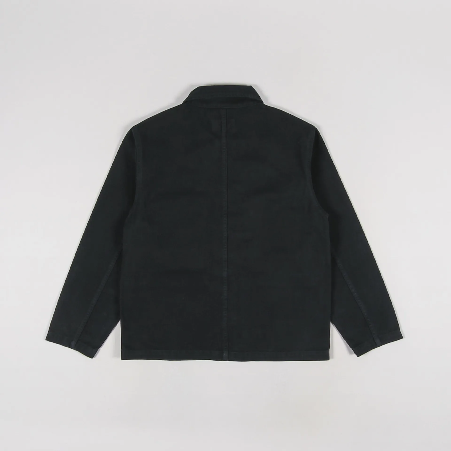Stussy Mens Workwear Stock Logo Canvas Chore Jacket Black