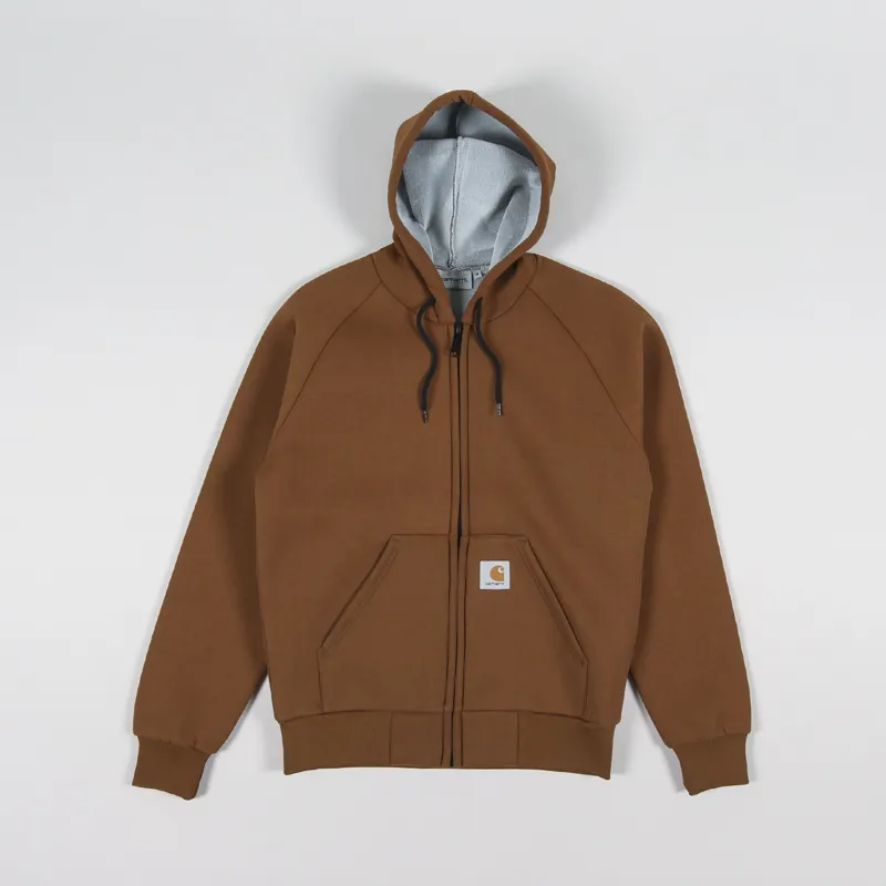 Carhartt WIP Mens Car-Lux Hooded Jacket Tawny Brown Grey