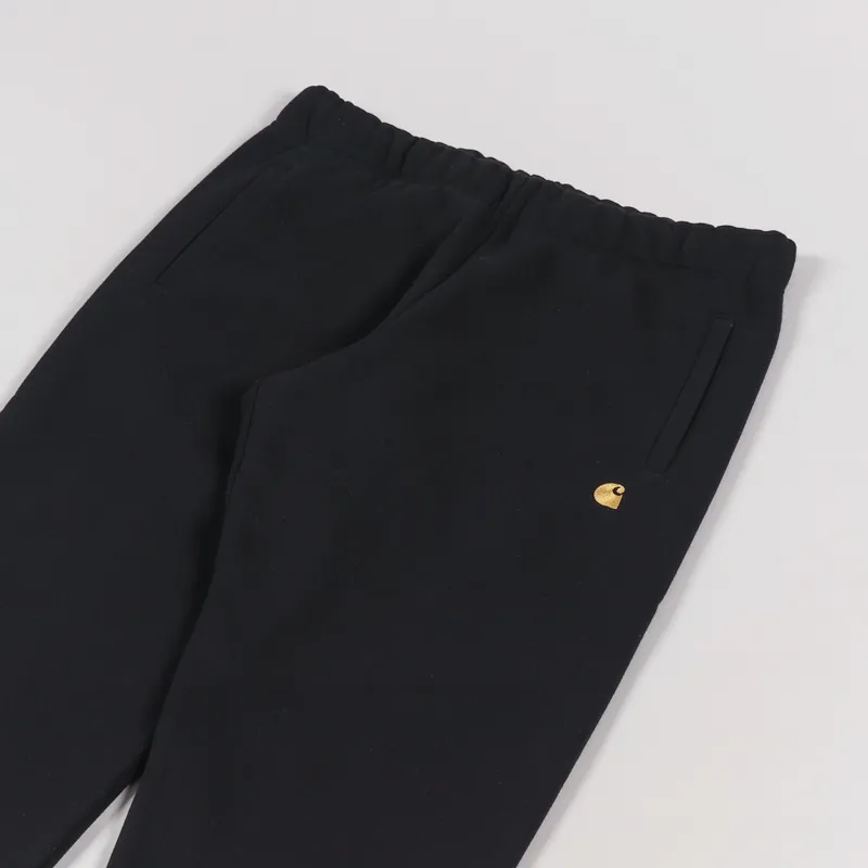Carhartt WIP Chase Sweat Pant Black Gold-5