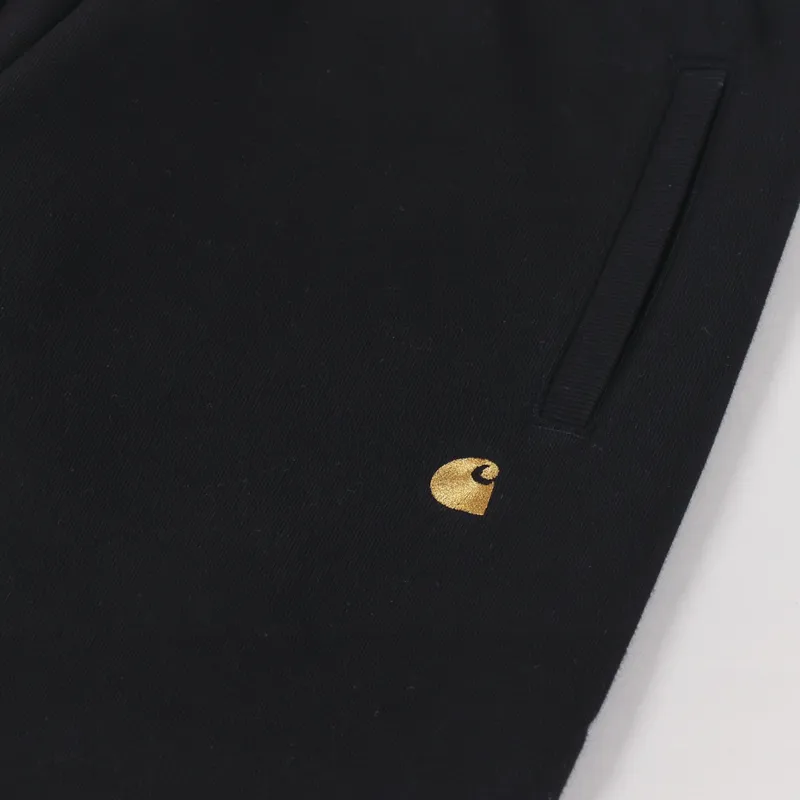Carhartt WIP Chase Sweat Pant Black Gold-7
