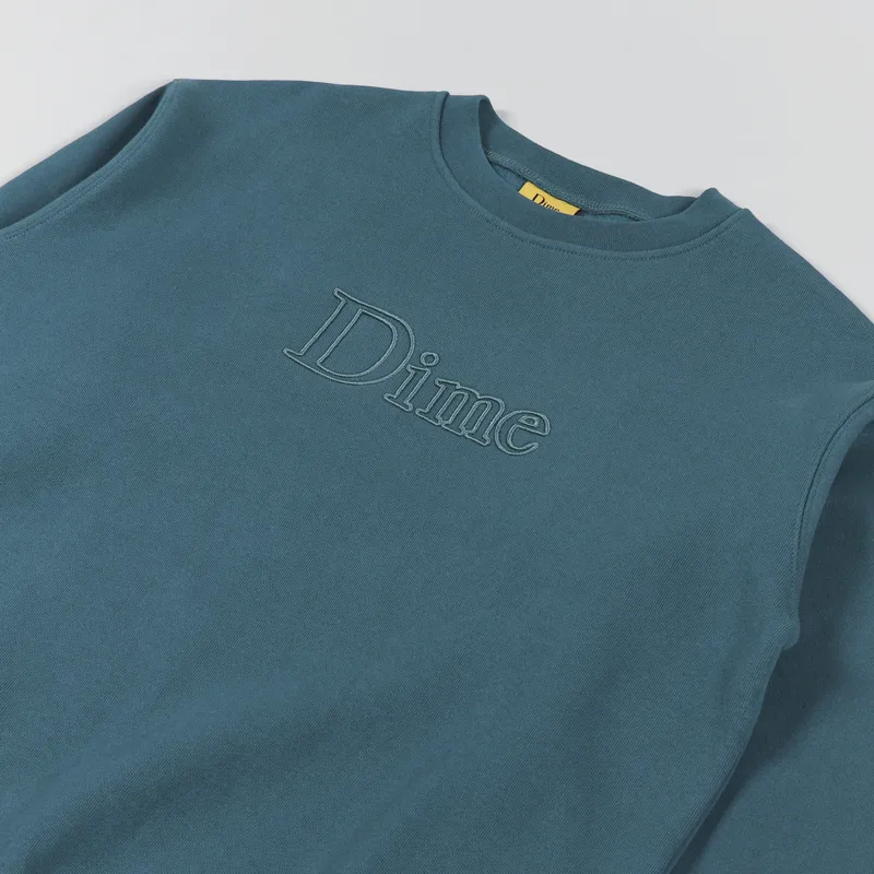 DIME SMALL LOGO SWEAT real teal スウェット DIME mtl Classic Small Logo Crewneck SEAWEED |