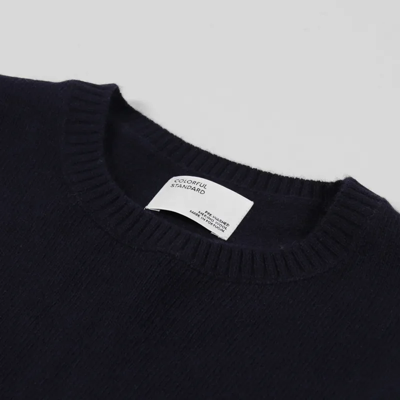 Colorful Standard Classic Merino Wool Crew Navy Blue-5