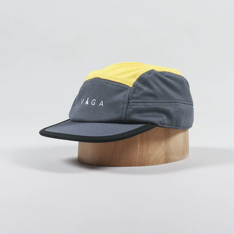 Vaga Running Logo Club Cap Dark Grey Mellow Yellow Sports Hat