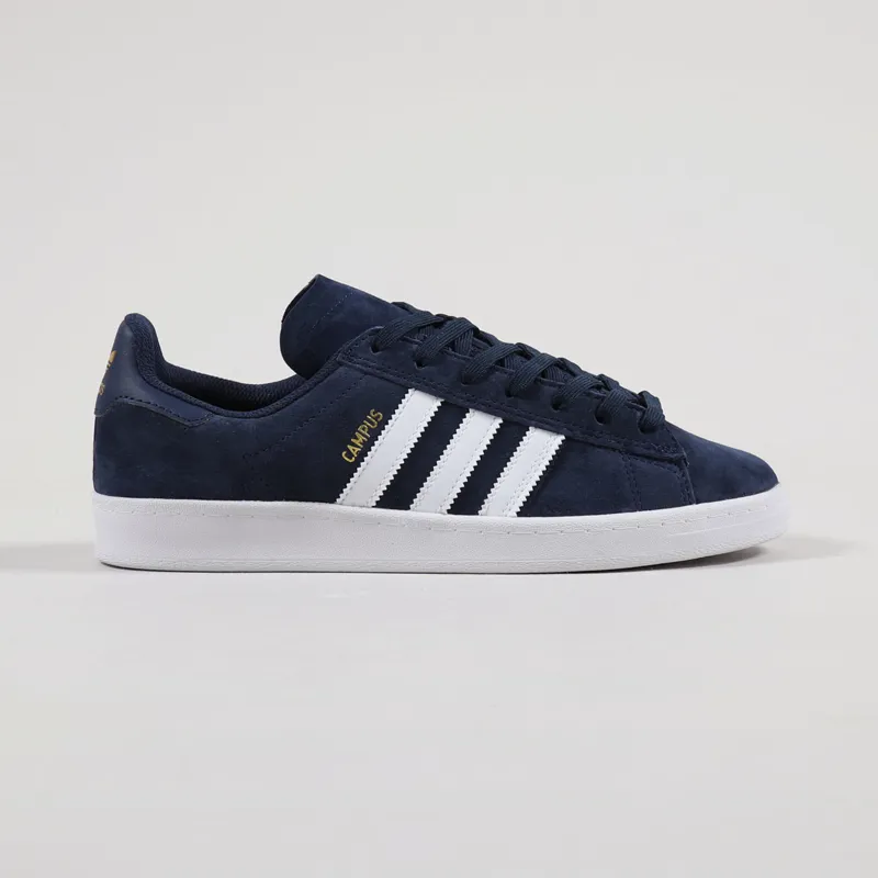 Adidas Skateboarding Campus ADV Shoes Navy White Gold-4