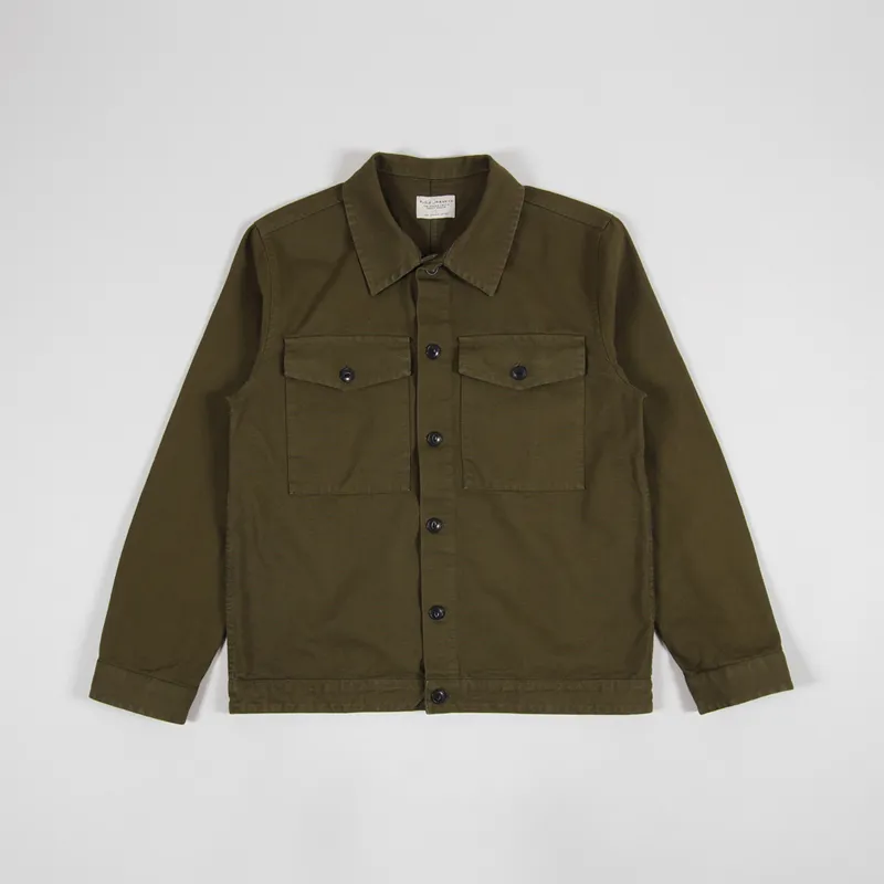 Nudie Jeans Colin Canvas Overshirt Army
