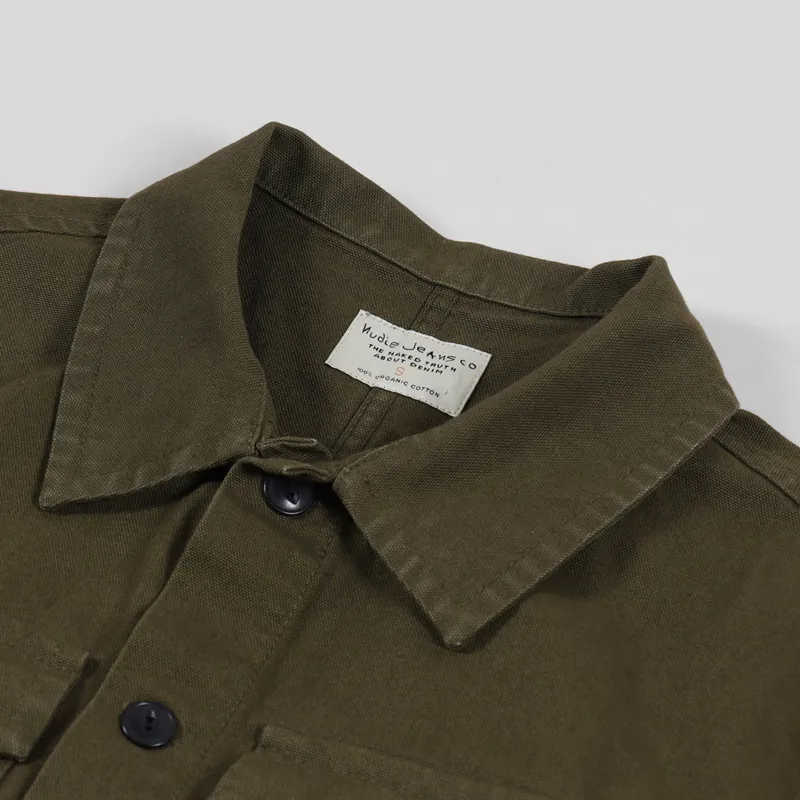 Nudie Jeans Colin Canvas Overshirt Army-6