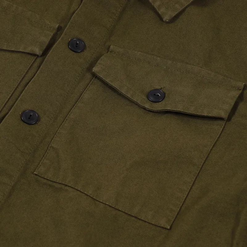 Nudie Jeans Colin Canvas Overshirt Army-5