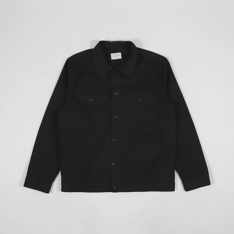 Nudie Jeans Mens Long Sleeve Colin Utility Overshirt Black