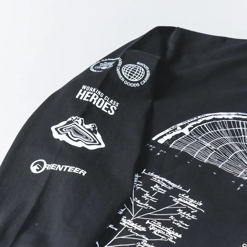 Working Class Heroes x CG Purple Mountain Observatory x Orienteer Mapazine T Shirt Black-4