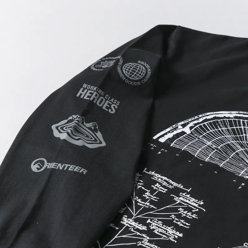 Working Class Heroes x CG Purple Mountain Observatory x Orienteer Mapazine T Shirt Black-3