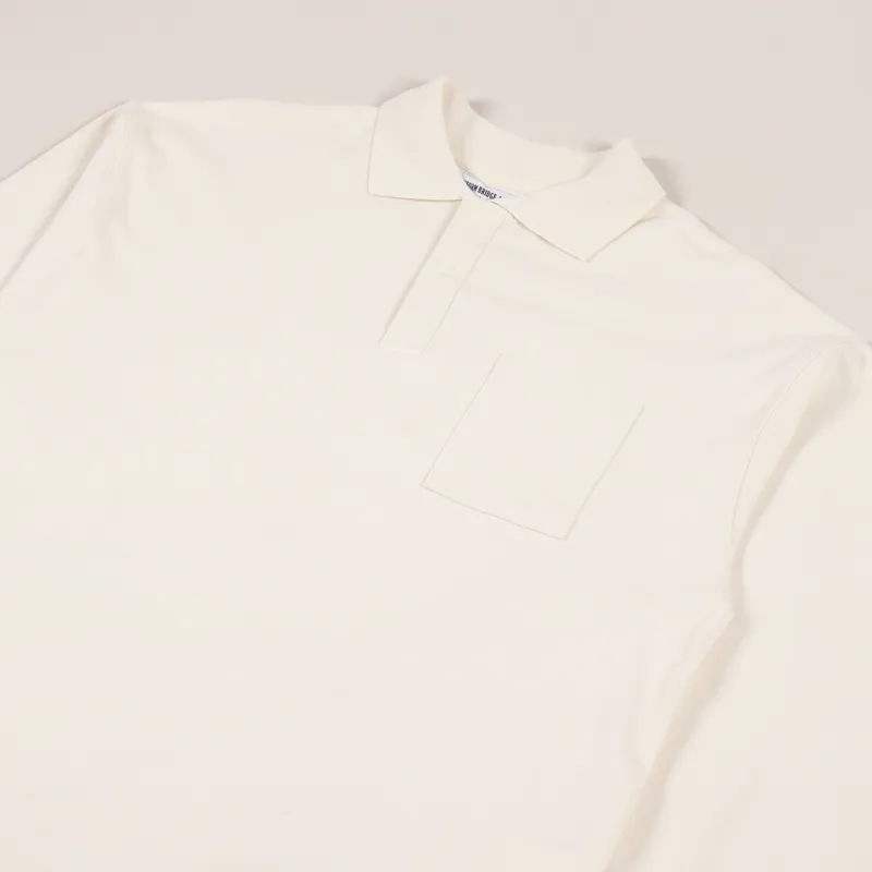 Uniform Bridge Collar Long Sleeve T Shirt Cream-2