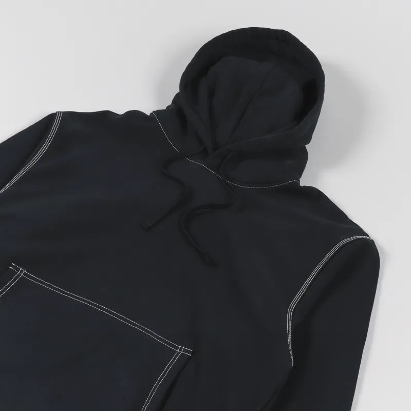 Stussy Mens Contrast Stitch Label Pullover Hoodie Black