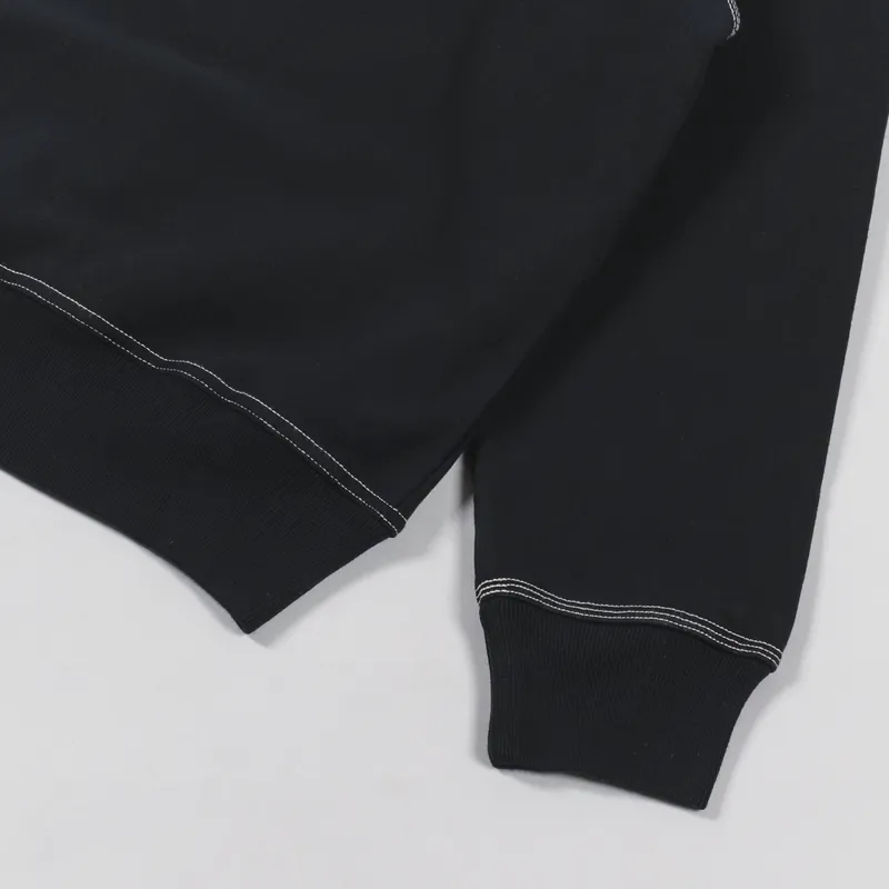 Stussy Contrast Stitch Label Hoodie Black-6