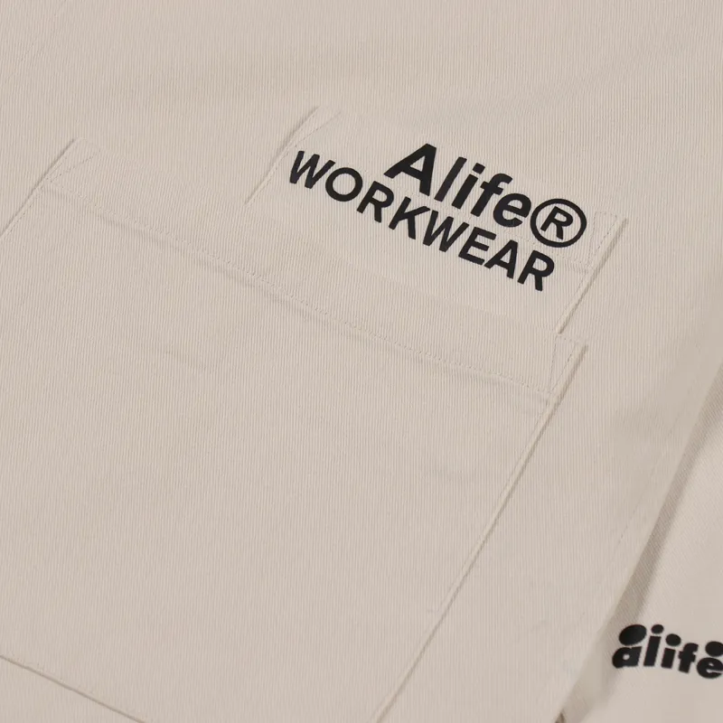 Alife Cropped Chore Jacket Cream-6