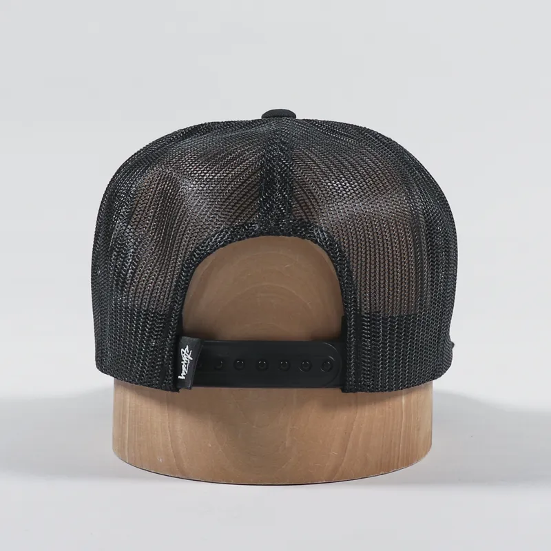 Stussy Crown Stock Logo Trucker Cap Black