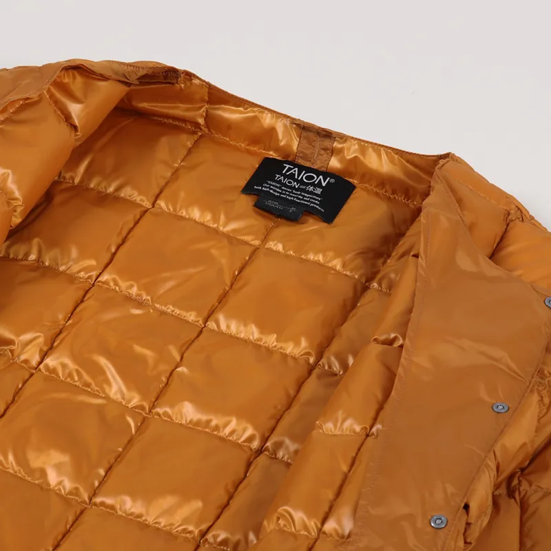 Taion Crew Neck Button Down Jacket Dark Orange-6