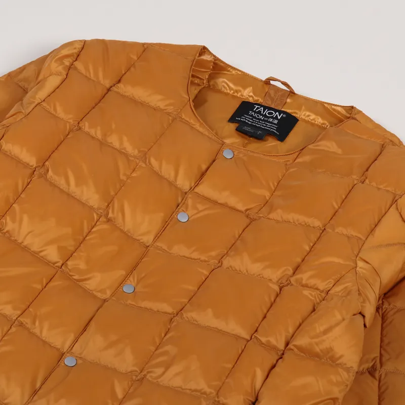 Taion Crew Neck Button Down Jacket Dark Orange-5
