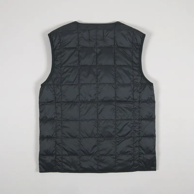 Taion Mens Crew Neck Zip Down Vest Charcoal Grey Insulated Gilet