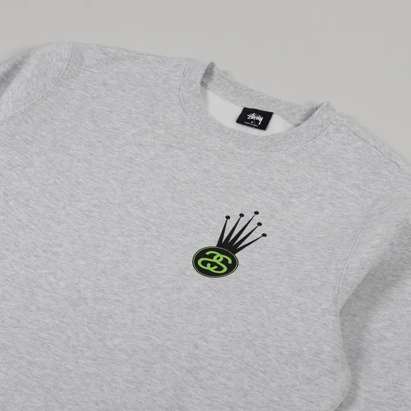 Stussy Crown Link Crew Sweat Ash Heather-3