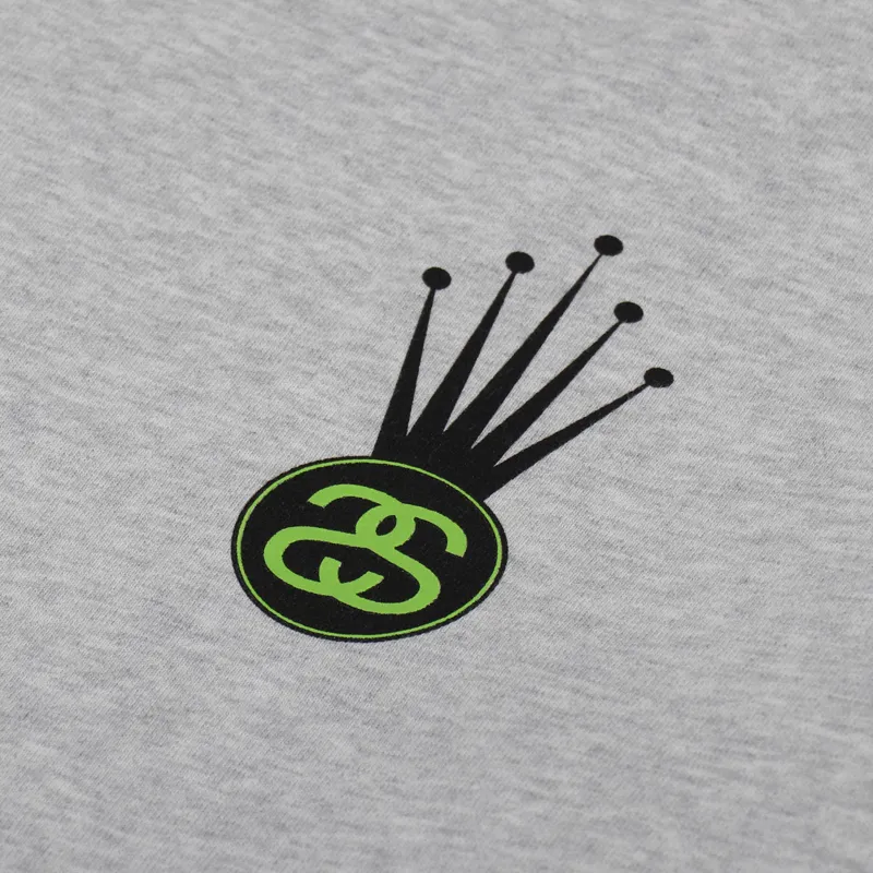 Stussy Crown Link Crew Sweat Ash Heather-4