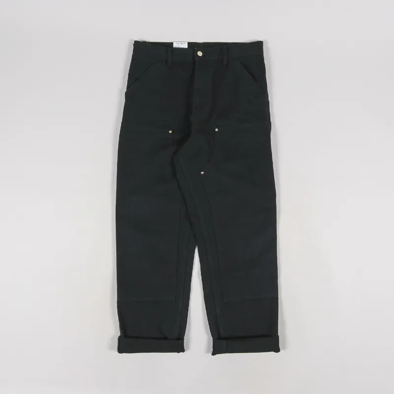 Carhartt WIP Mens Double Knee Pants Black Dearborn Canvas Organic