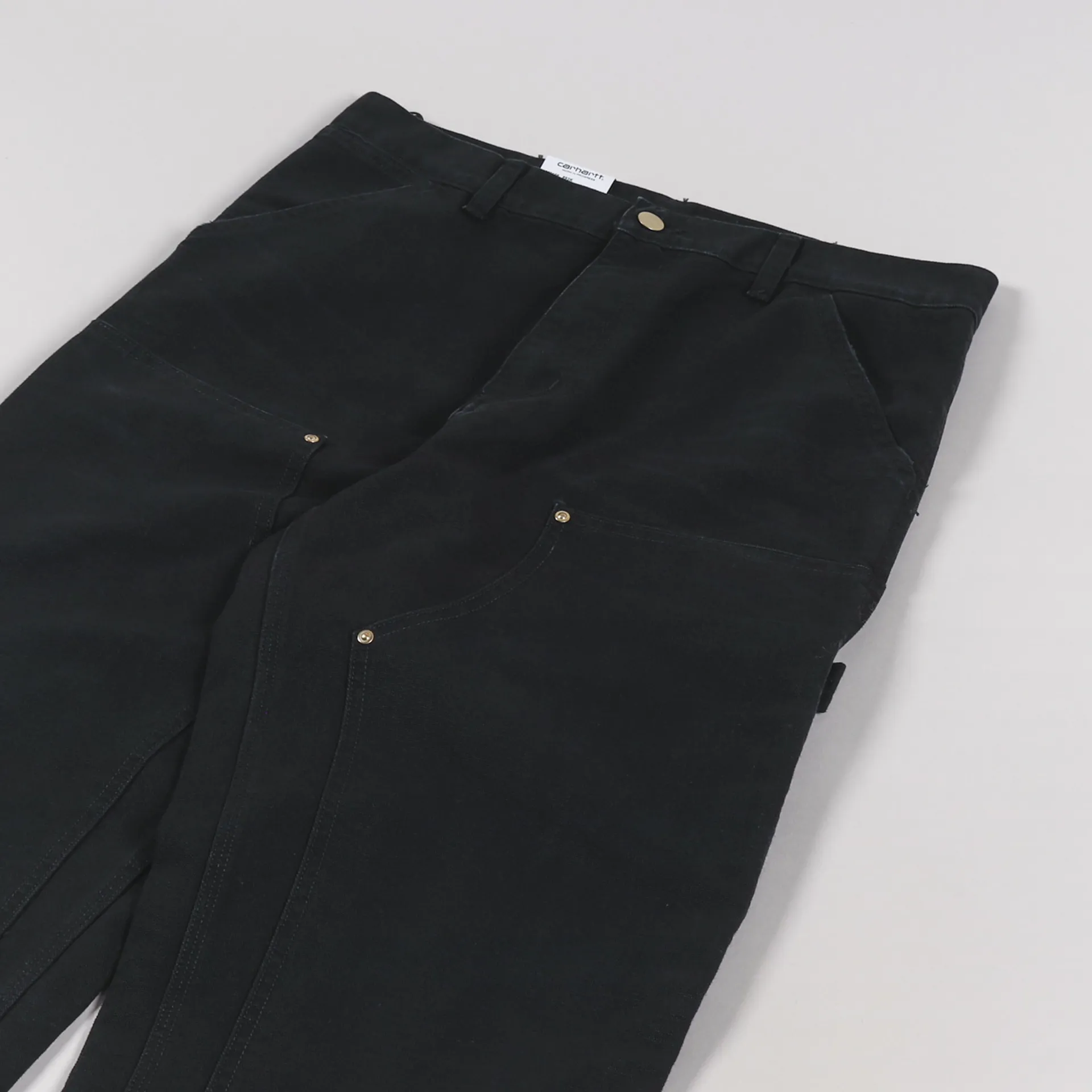 Carhartt WIP Mens Double Knee Pants Black Dearborn Canvas Organic