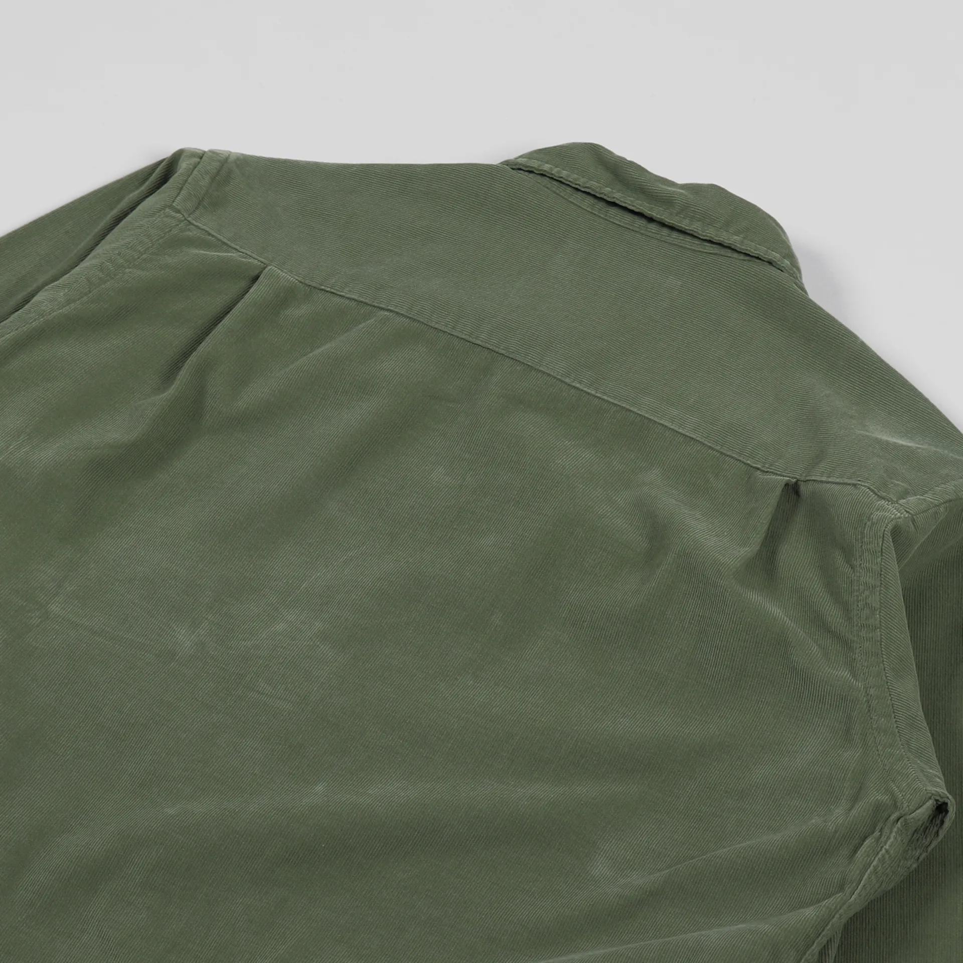 Universal Works Mens LS Dockside Overshirt Olive Super Fine Cord