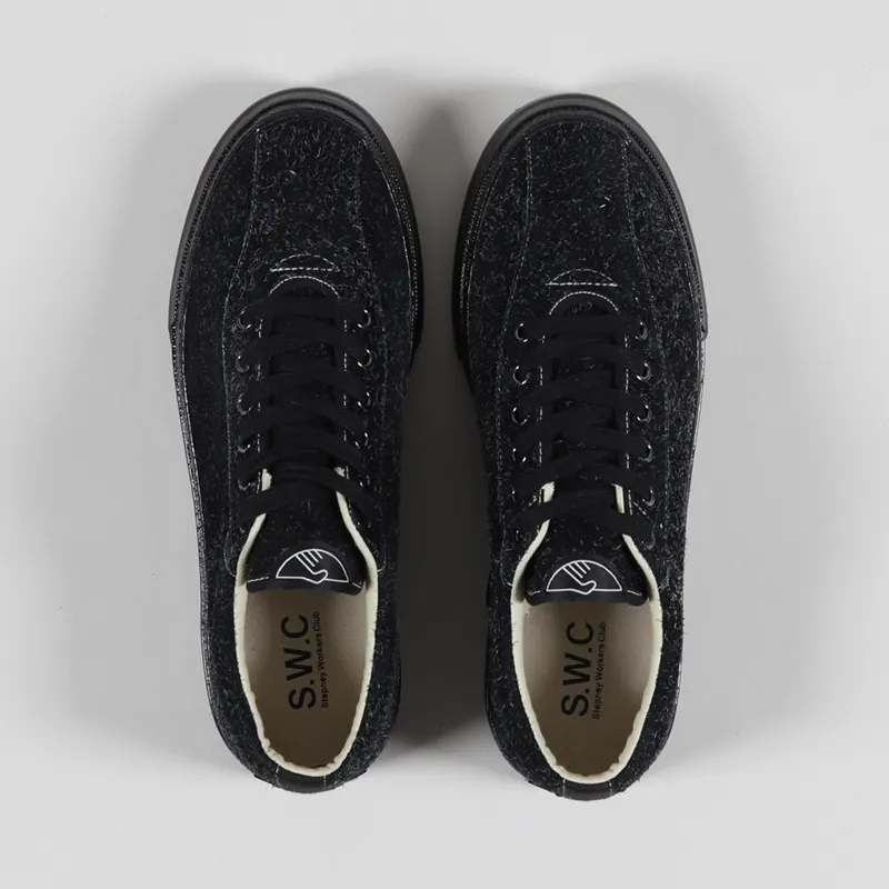Stepney Workers Club Dellow Shoes Hairy Suede Black-2