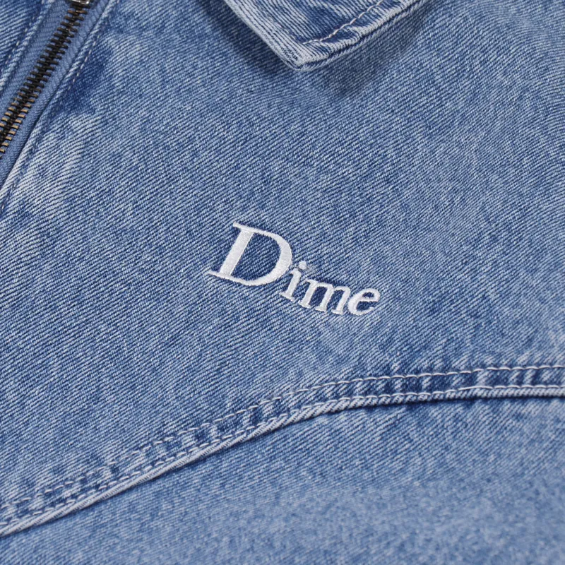 Dime MTL Skateboards Mens Denim Chore Jacket Light Wash Blue