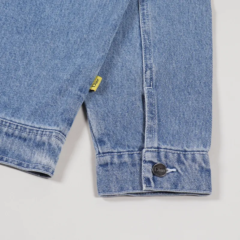Dime MTL Skateboards Mens Denim Chore Jacket Light Wash Blue