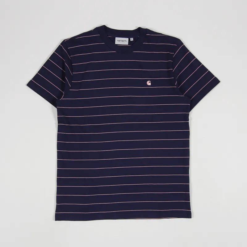 Carhartt WIP Denton Stripe T Shirt Space Malaga