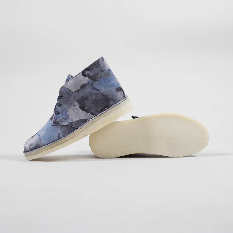 Clarks Originals Desert Coal Boots Blue Camouflage-1