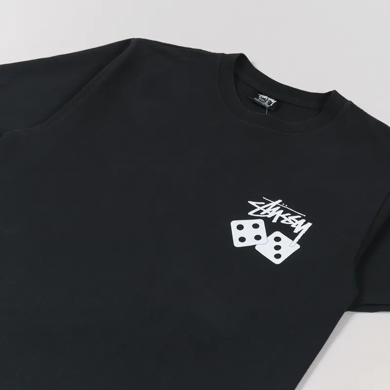 Stussy Dice Pigment Dyed T Shirt Black-3