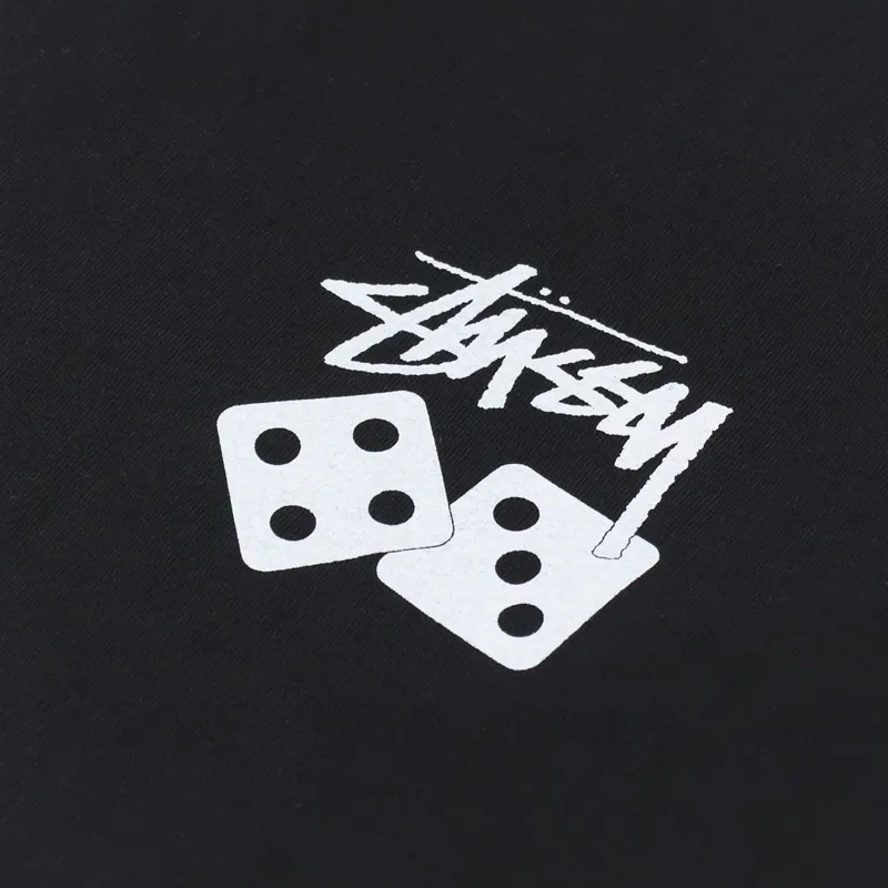Stussy Dice Pigment Dyed T Shirt Black-4