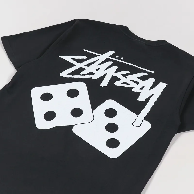 Stussy Dice Pigment Dyed T Shirt Black-2