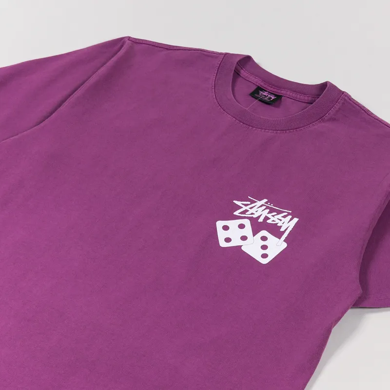 Stussy Dice Pigment Dyed T Shirt Purple-3