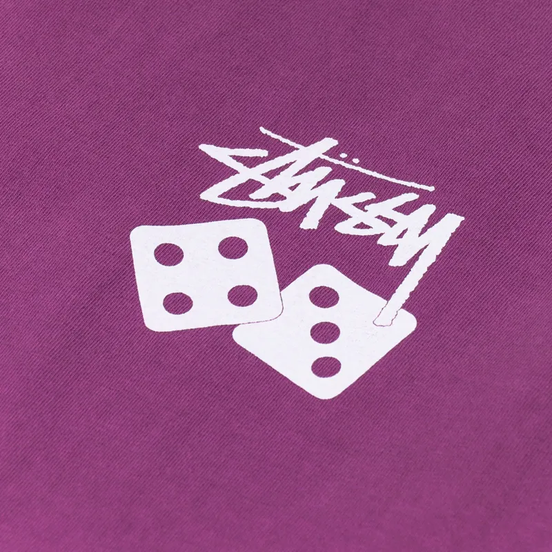 Stussy Dice Pigment Dyed T Shirt Purple-4
