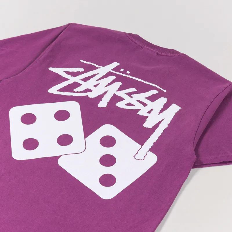 Stussy Dice Pigment Dyed T Shirt Purple-2