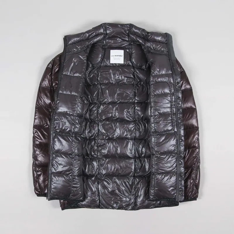 And Wander Diamond Stitch Down Jacket Dark Brown-1