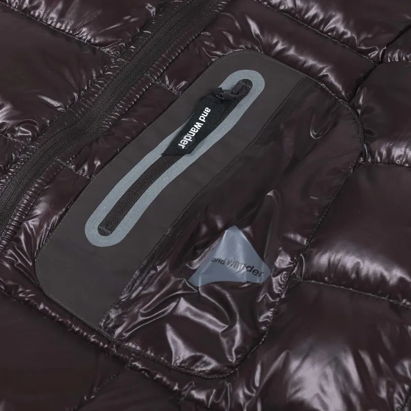 And Wander Diamond Stitch Down Jacket Dark Brown-8