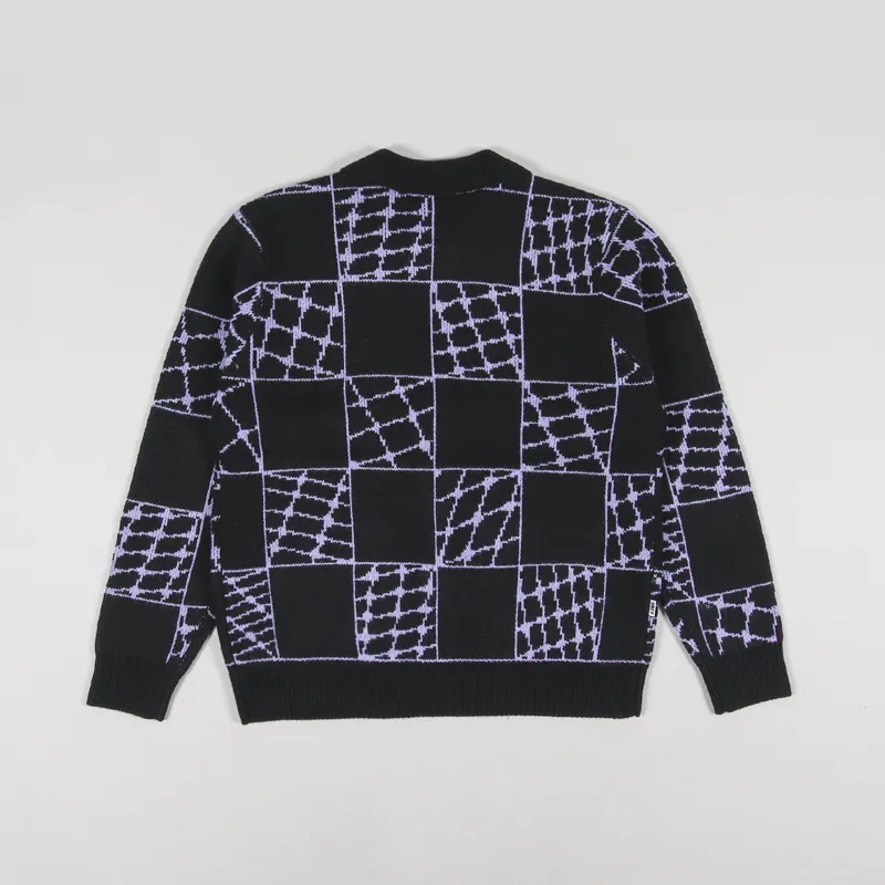 Obey Mens Knitted Long Sleeve Dryden Cardigan Shirt Black