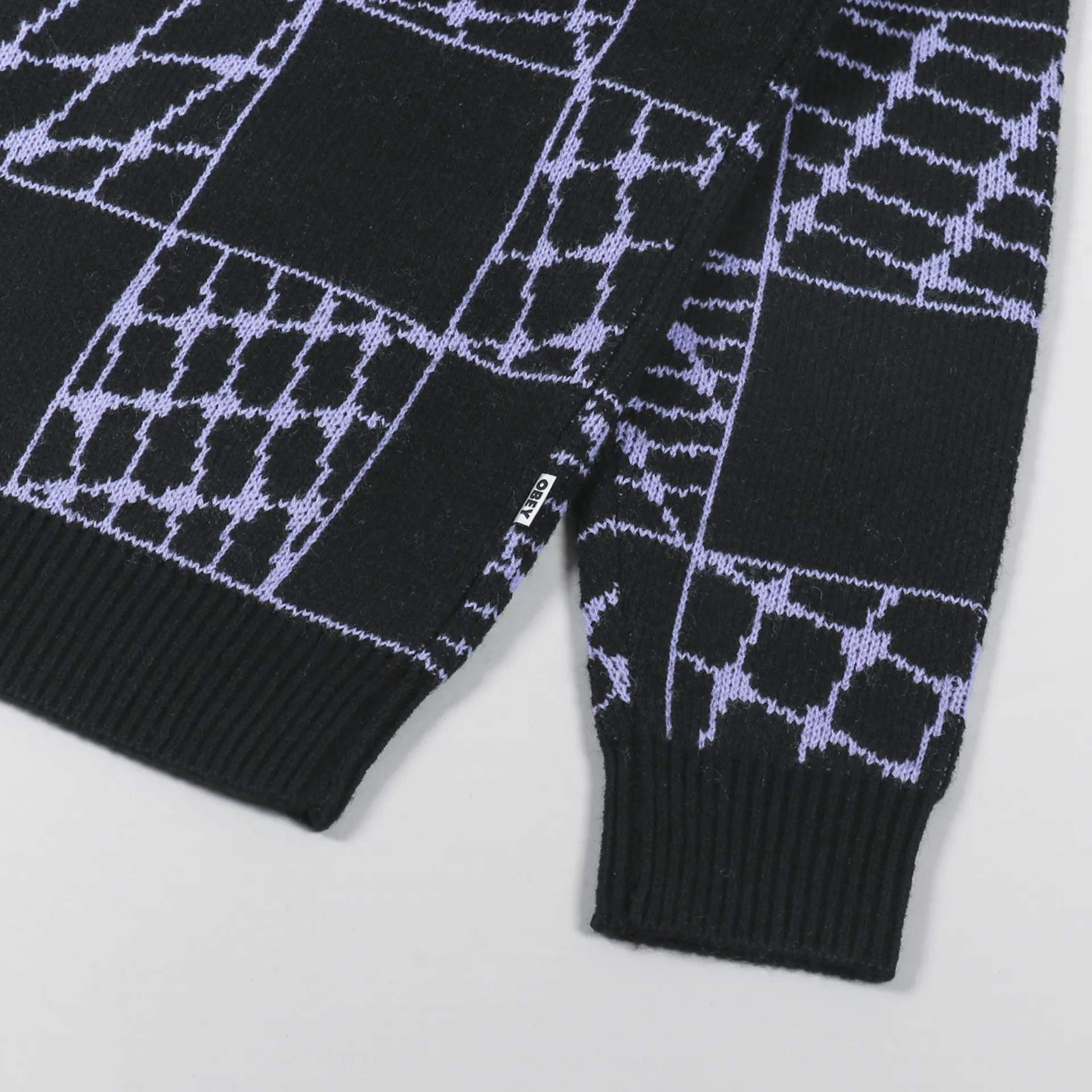 Obey Mens Knitted Long Sleeve Dryden Cardigan Shirt Black
