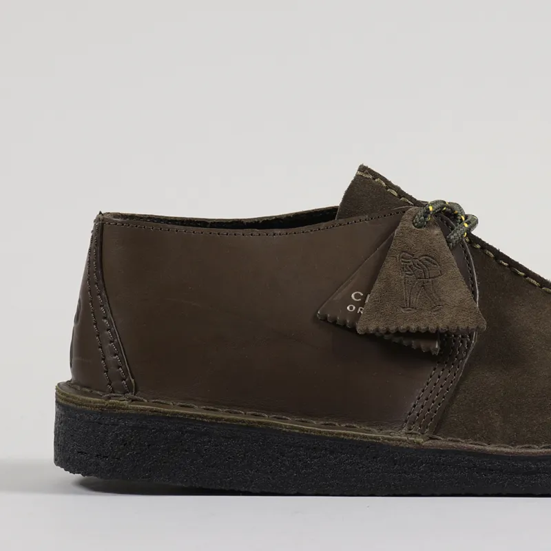 Clarks Originals Desert Trek Shoes Olive Combi-5