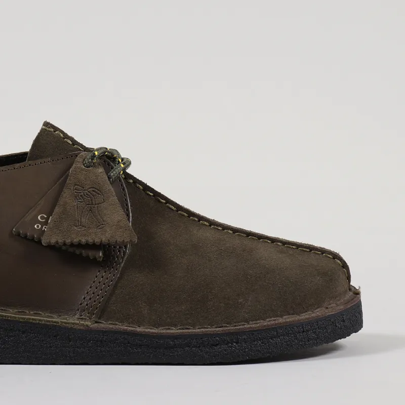 Clarks Originals Desert Trek Shoes Olive Combi-6