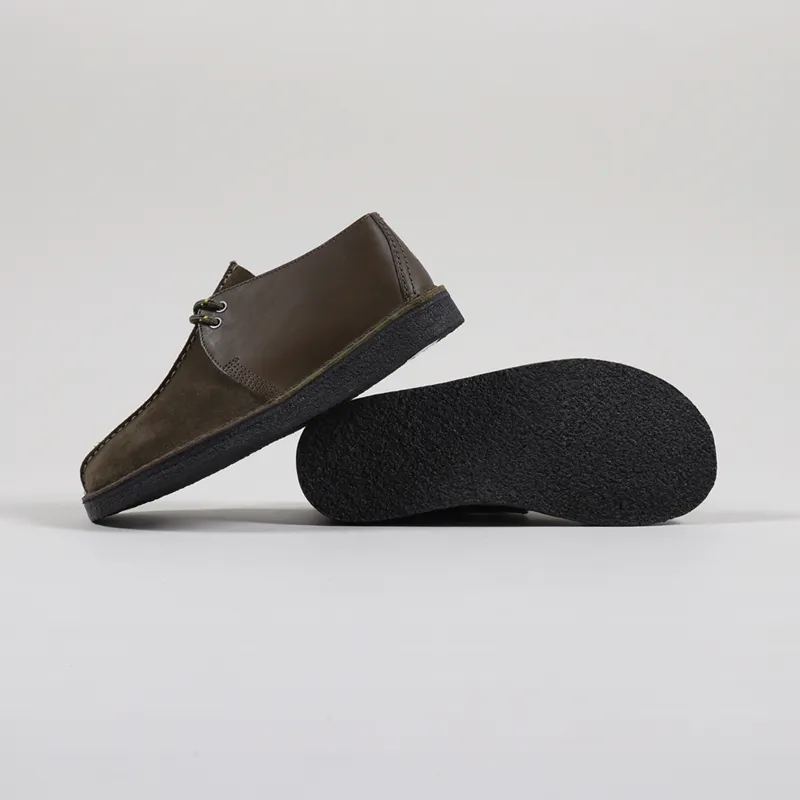 Clarks Originals Desert Trek Shoes Olive Combi-1