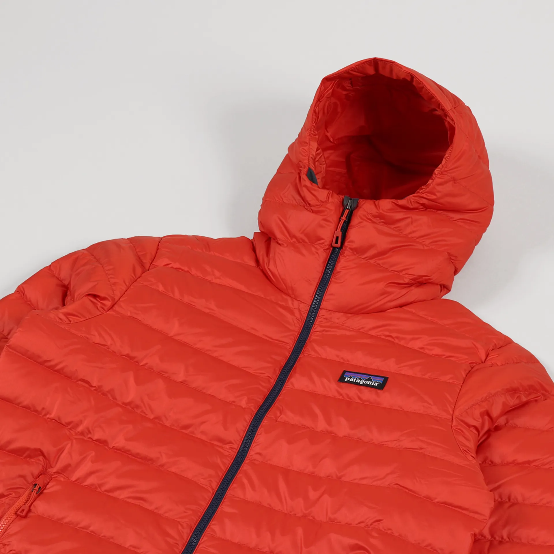 Patagonia Mens Down Sweater Hoody Hot Ember Red Jacket