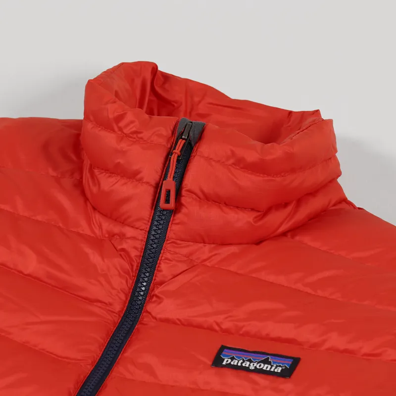 Patagonia Mens Insulated Down Sweater Jacket Hot Ember Red