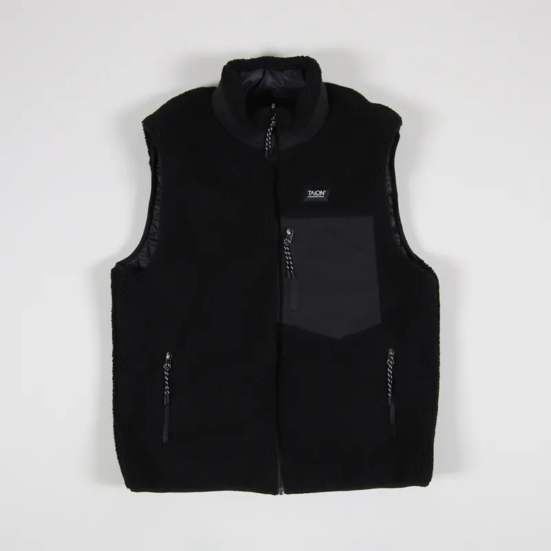 Taion Mens Mountain Down x Boa Reversible Vest Black Gilet